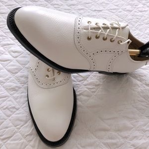 Vintage NEW Dead Stock Johnston Murphy Aristocraft Golf Saddle Spikes Shoes 10